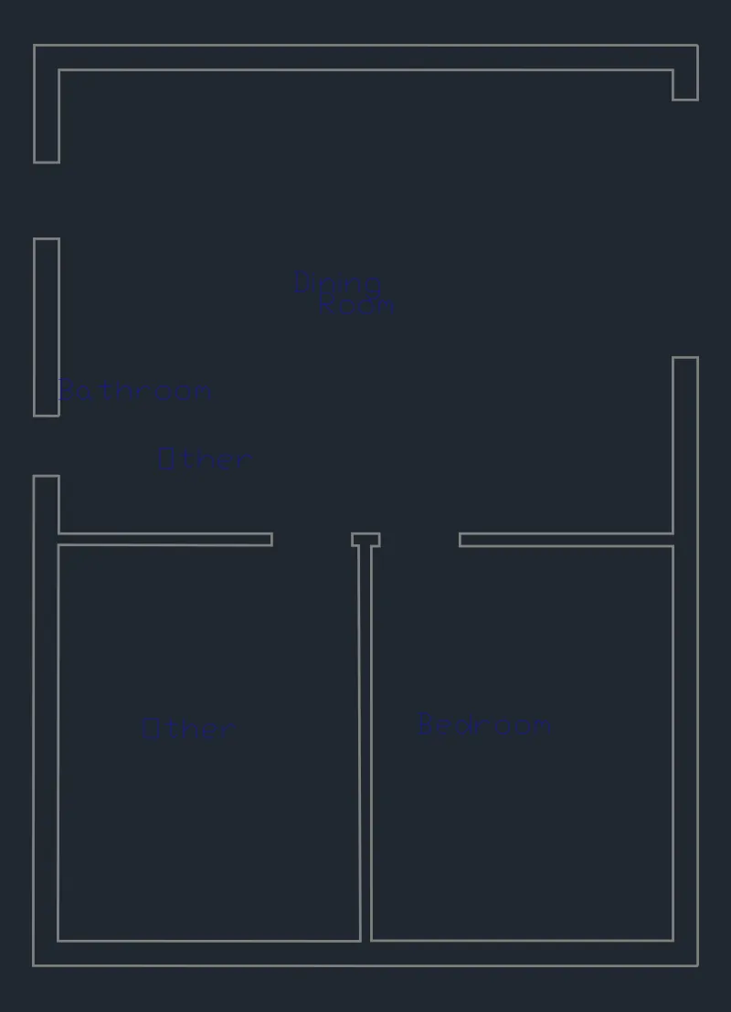 After: finished dimensioned CAD floor plan